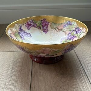 Limoges Decorative Bowl with Grape Design